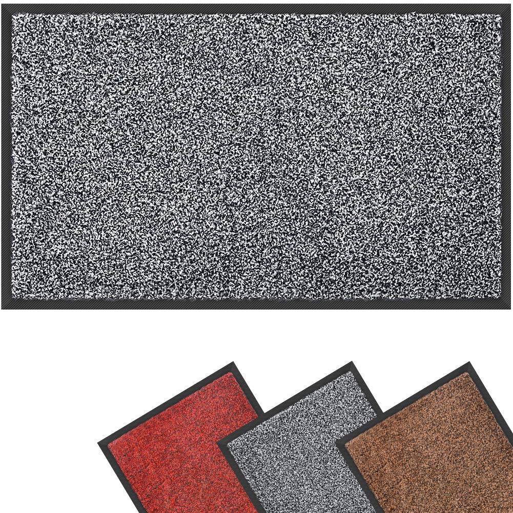 Mibao Dirt Trapper Door Mat for Indoor&outdoor,90x150cm,Grey Black