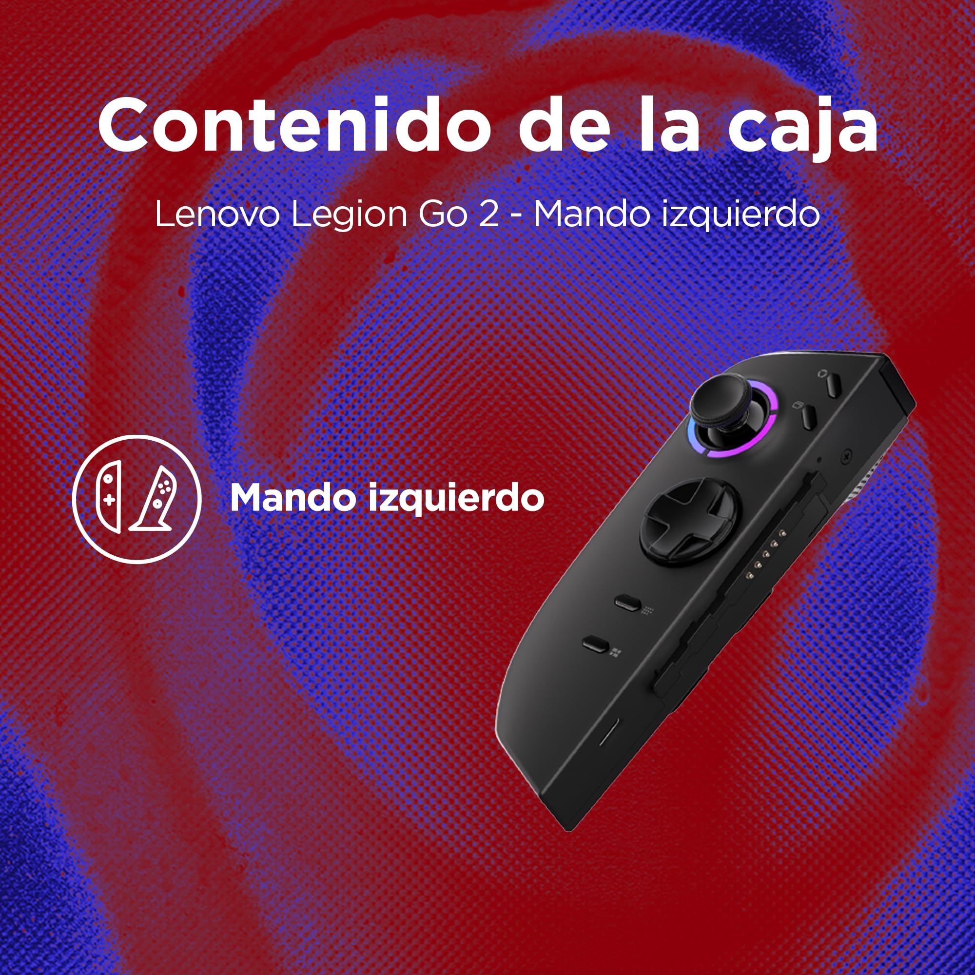 Lenovo Mando Izquierdo Legion Go 2 (Conexión Inalámbrica, USB-C, Conector Pogo, Alcance 10 mts, Ligero, Joysticks y Disparadores de Efecto Hall, Compatible con Legion Go 1) - Negro