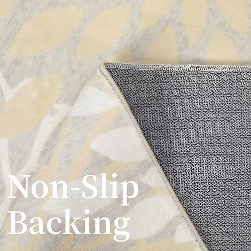 Miniatura 6 de COZYLOOM Alfombra de área de 2 x 3 pulgadas, moderna alfombra floral para puerta delantera, alfombra de entrada, alfombra de interior de granja,