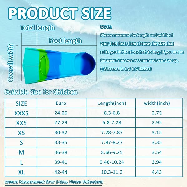 Palmes de natation courtes pour enfants, 100 % silicone, palmes d'entraînement, palmes de natation pour enfants et adultes, entraînement de natation, plongée en eau libre - 2