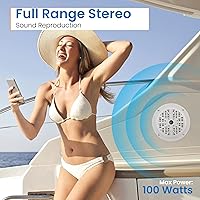 Vista 5 de Pyle Altavoces marinos duales de 4 pulgadas, resistente al agua y a la intemperie, sistema de sonido estéreo de audio para exteriores con cono