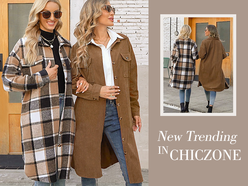 Amazon.com: CHICZONE Womens Casual Lapel Button Down Long