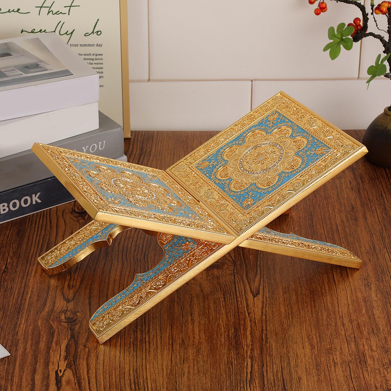 Qianly Stabile E Smontabile in Lega di Zinco con Motivi Decorativi, Adatto per Cucina, Lettura, Ufficio, Casa, Style C