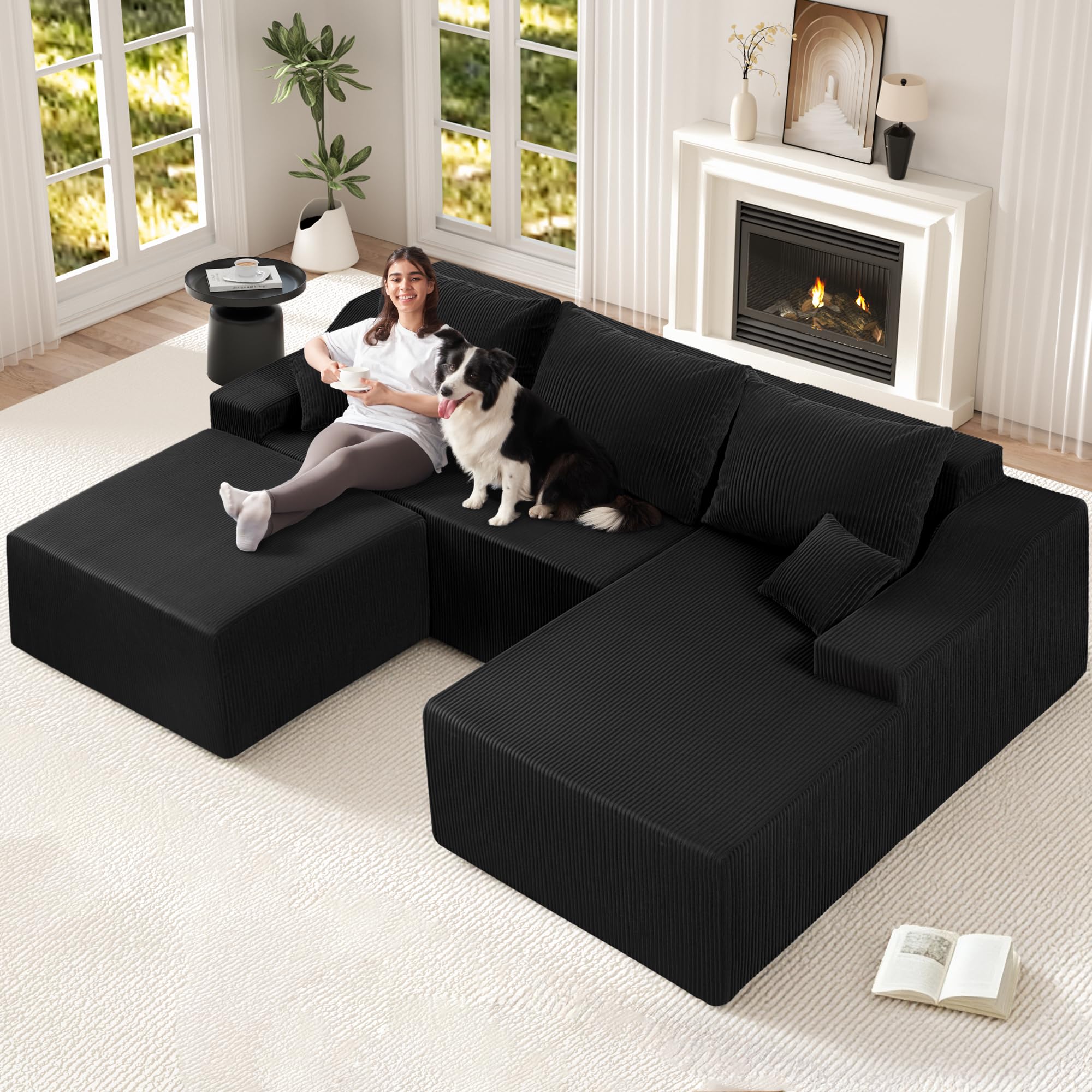 HABUTWAY U Shaped Modular Cloud Sofa