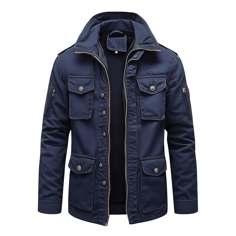 Mens Field Jacket Military Inspiration Classic M-65 Navy