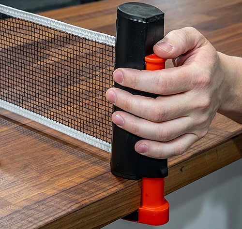 Miniatura 6 de HAKOL Juego de ping pong con 4 paletas y red para cualquier mesa, red retráctil, 2 paletas, 6 bolas, bolsa de transporte, diversión portátil en