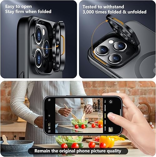 Miniatura 5 de SPIDERCASE Funda para iPhone 13 Pro Max, soporte de cámara ajustable integrado, magnético protección contra caídas de grado militar de 10 pies 2