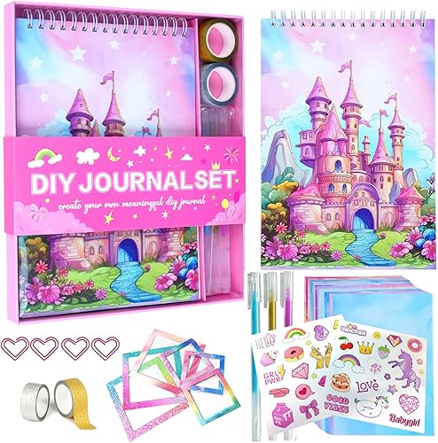 Souroyea DIY Journal Kit for GirlsJournal Set for Tween Girls, Christmas Day & Birthdays Gifts for 7 8 9 10 11 12 13 14 Year Old Girl, Stationery