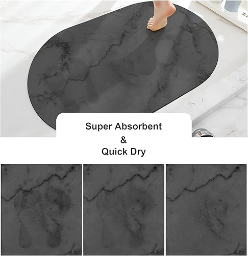 Miniatura 2 de Tapete de baño súper absorbente, de 31.5 x 19.7 pulgadas, de secado rápido, tapete de baño súper absorbente, parte inferior de goma antideslizante,