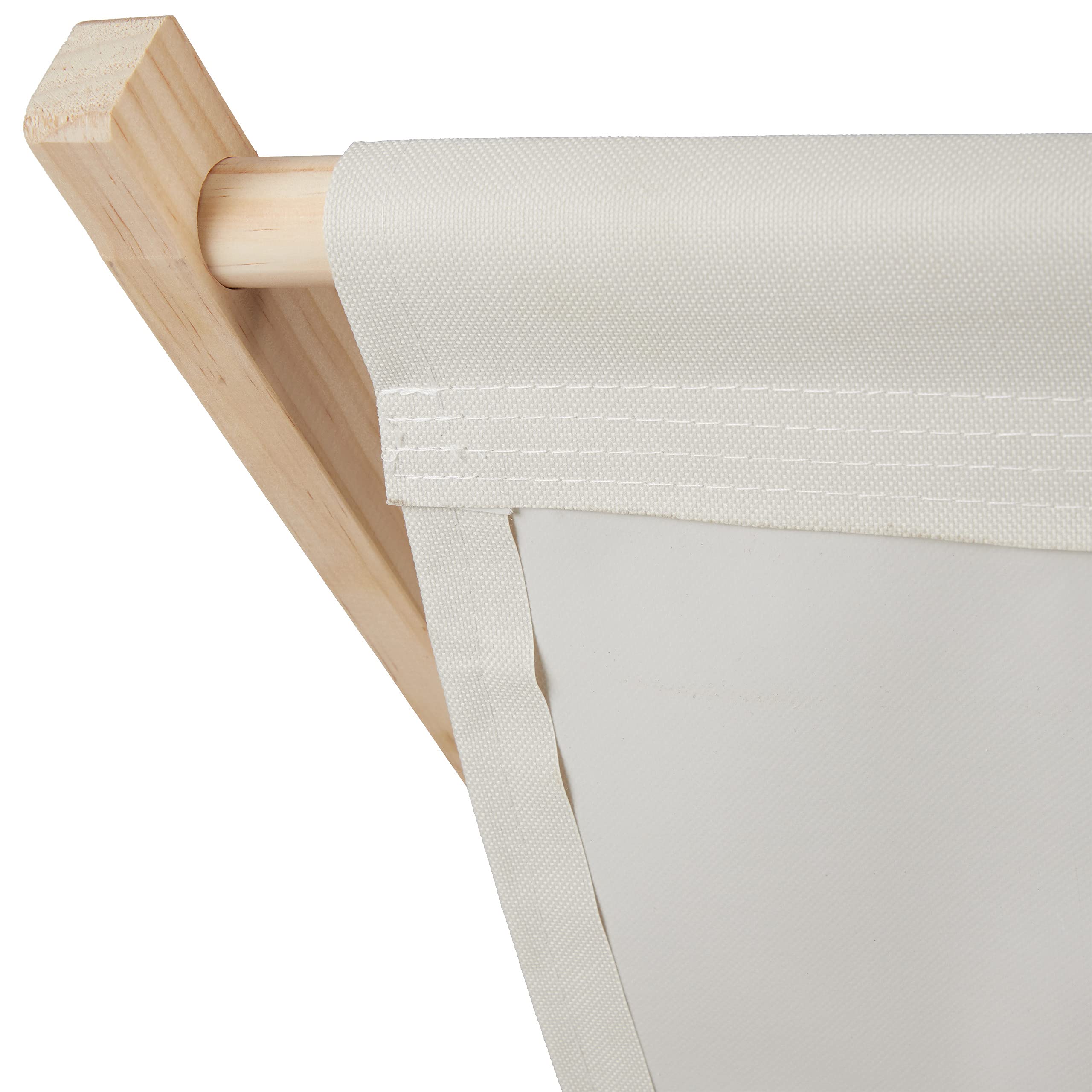 Relaxdays Chaise Longue Pliable, réglable, en Bois de pin & en Polyester, pour Jardin, Plage et Balcon, Beige