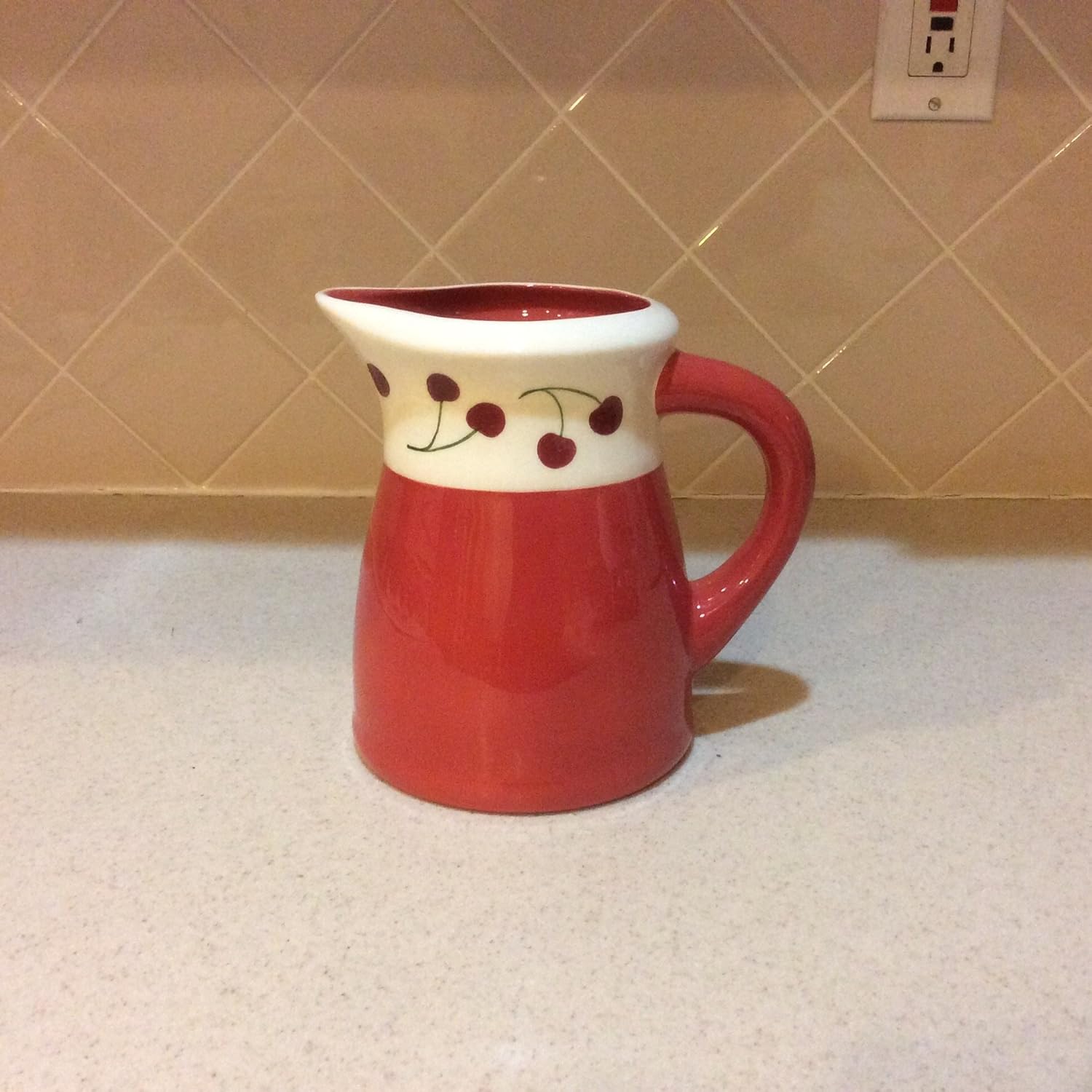 Terramoto Ceramics (Original) White Base, Red Banded with