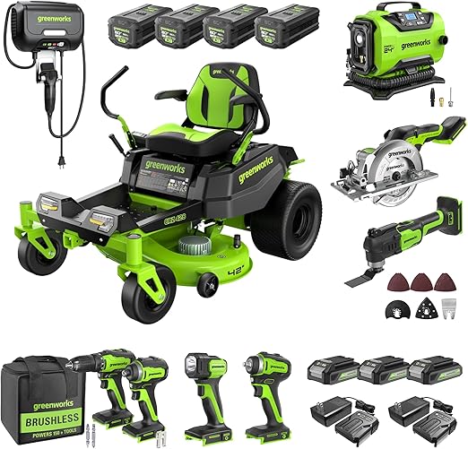 Greenworks 80V 42 Inch Zero Turn Riding Lawn Mower