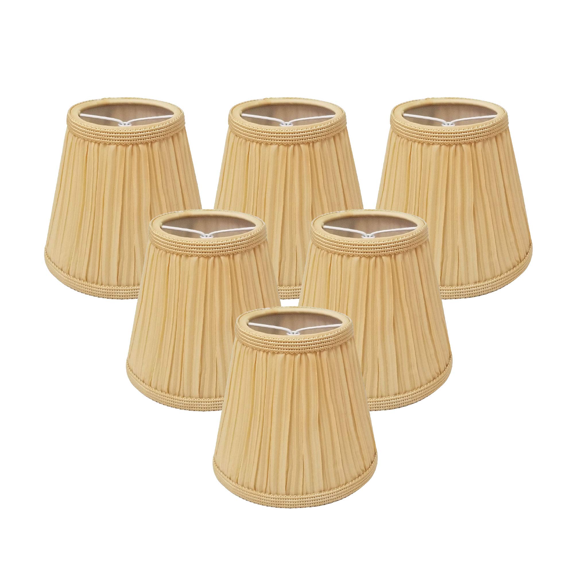 Royal Designs, Inc. CS-1054-5AGL-6 Designer Mushroom Pleat Empire Clip On Chandelier Lamp Shade, 3