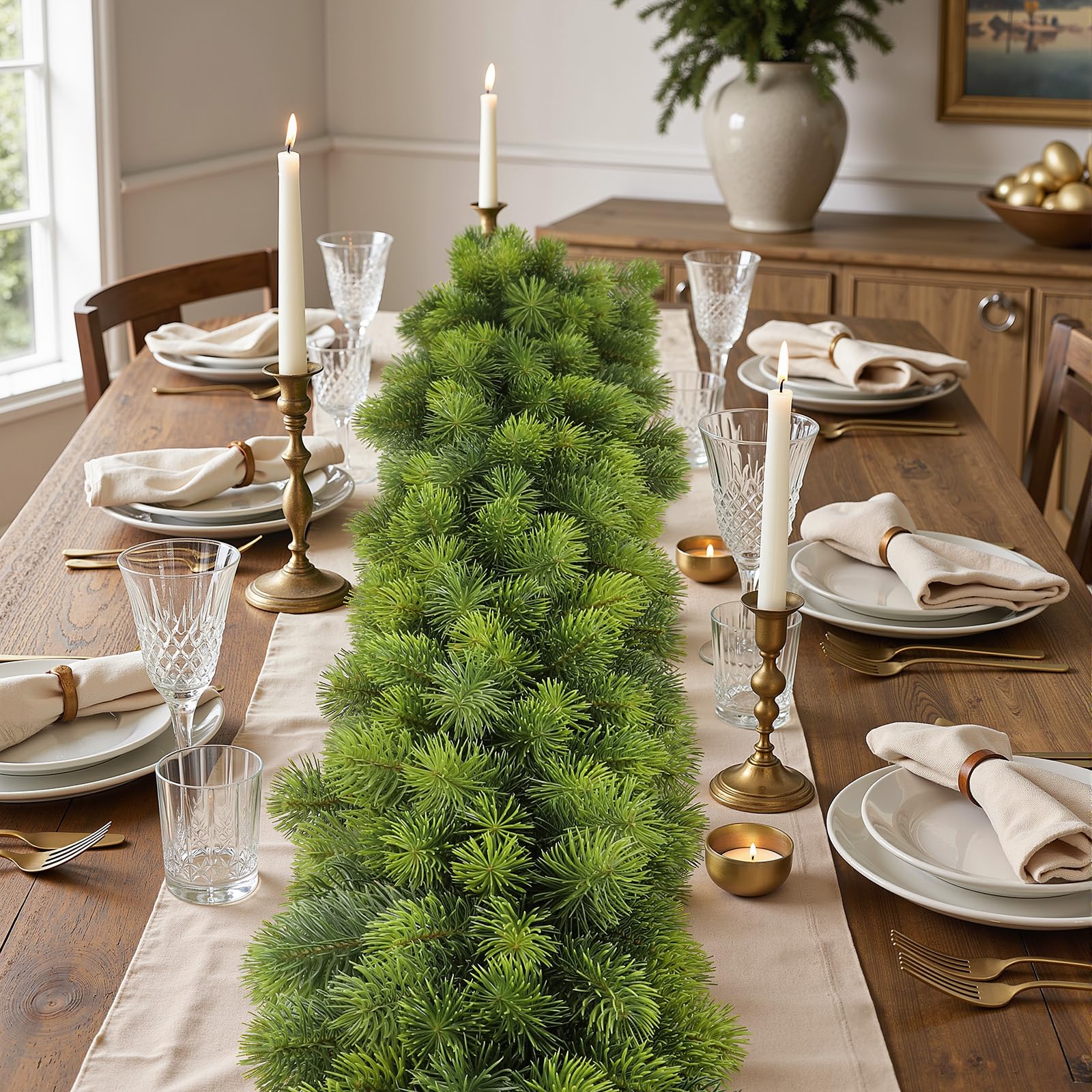 Alupssuc Guirlande de Noel Sapin 2,7m,100 % PE,Intérieures et Extérieures