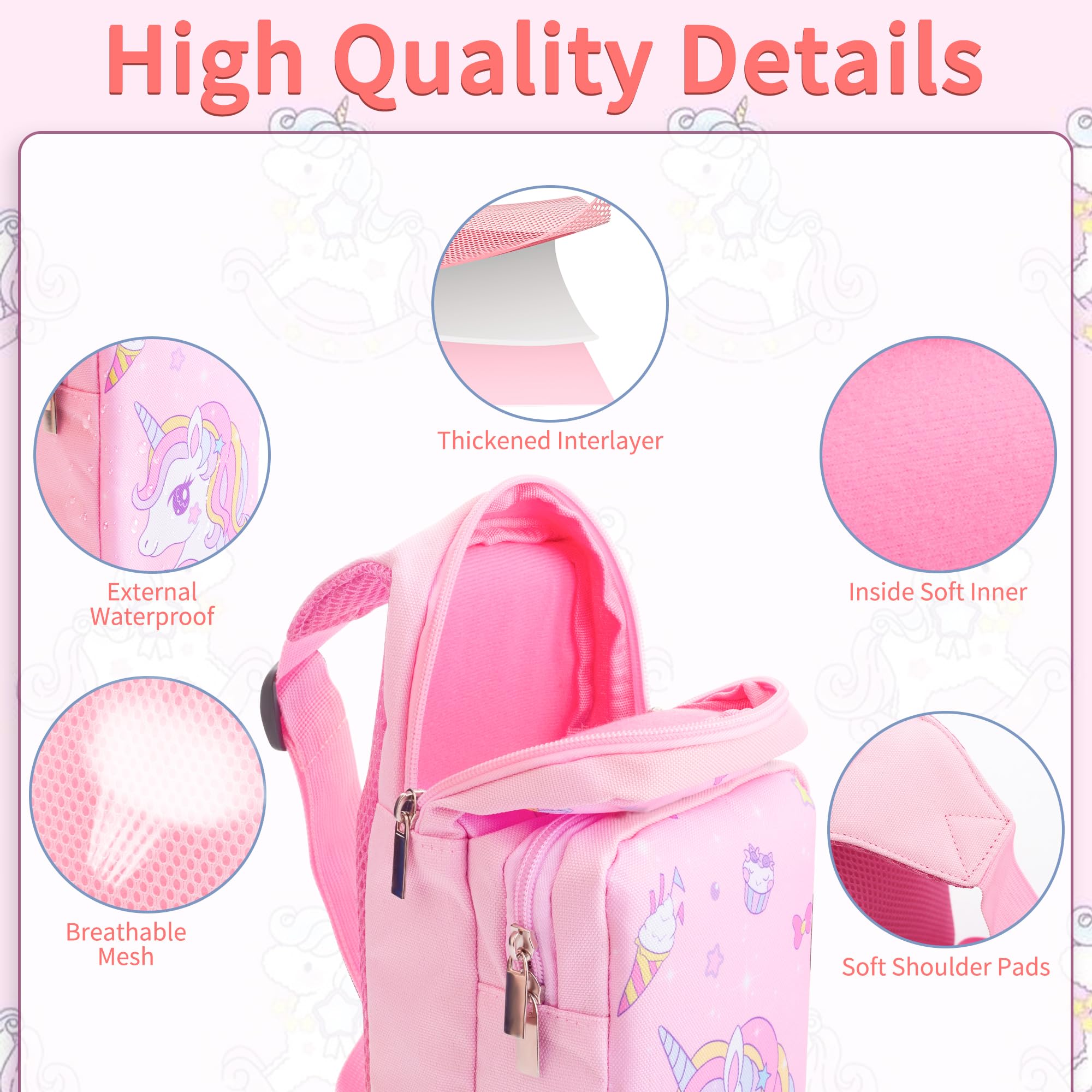 GLDRAM Borsa a tracolla compatibile con Nintendo Switch 2/NS/OLED/Lite, graziosa custodia portatile da viaggio per il trasporto con unicorno, kit di accessori per borsa a tracolla con custodia per