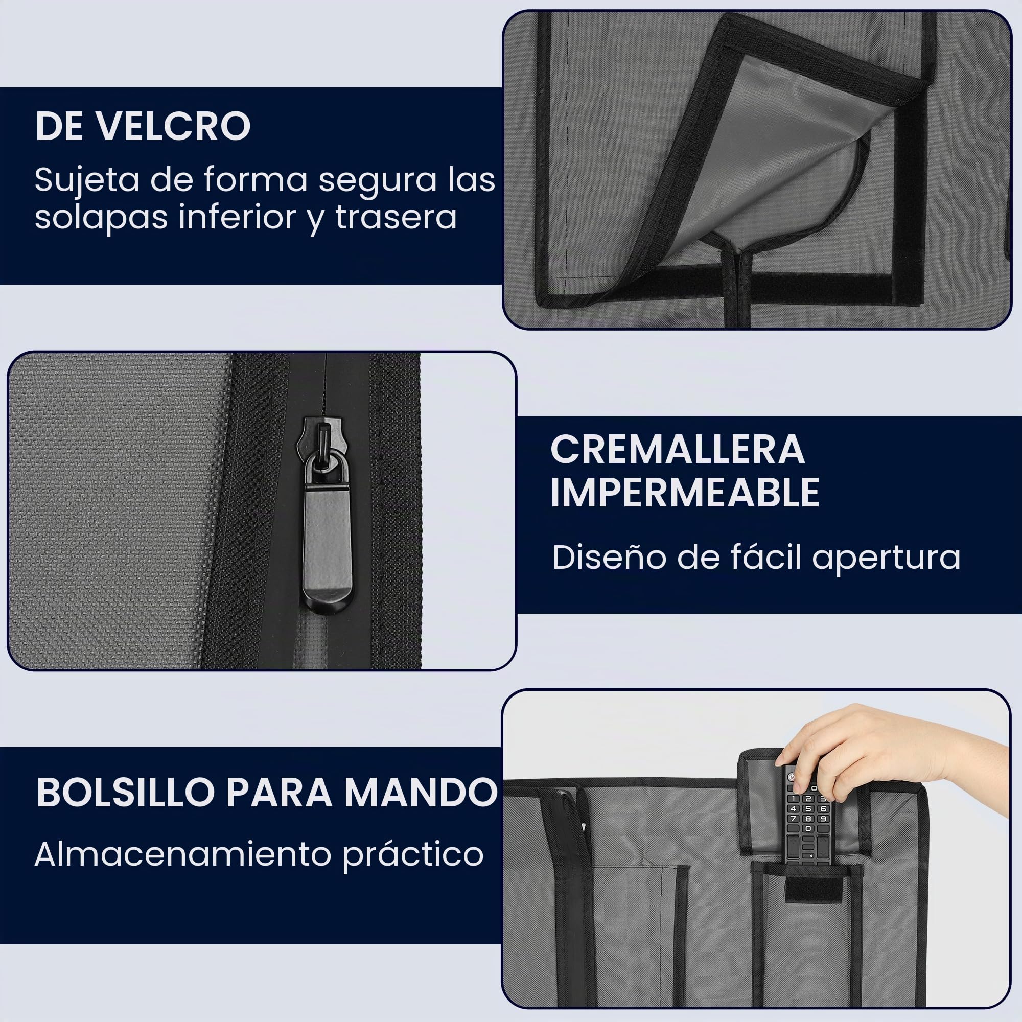 kwmobile 32" TV Funda exterior con cremallera para TV - Cubierta para televisor de exterior - Funda protectora para pantalla - gris oscuro