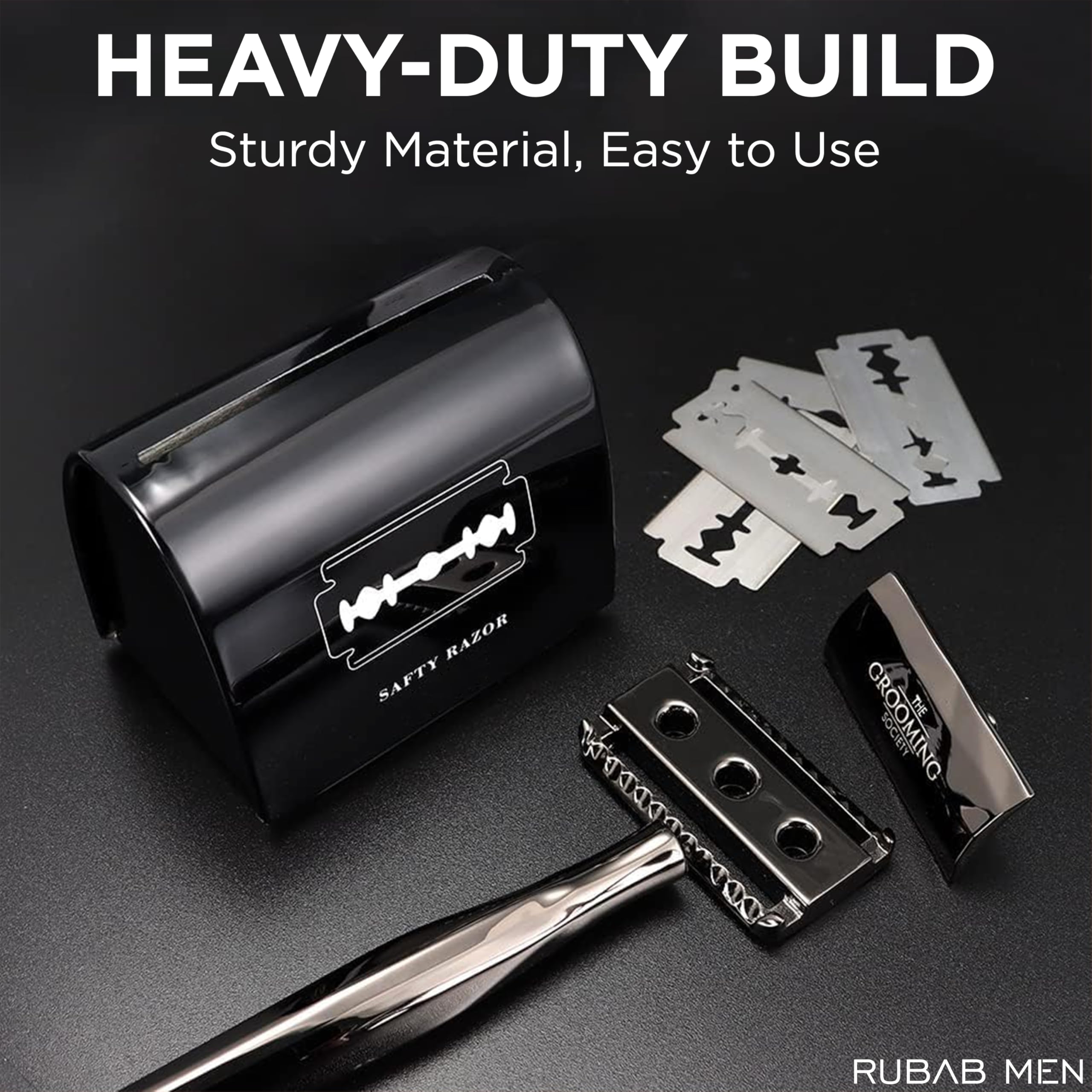 RUBAB MEN Used Shaving Blades Disposal Box | Reuseable Tin for Safely Disposal