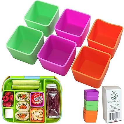 Squared Silicone Lunch Box Dividers 6pcs - Bento Box Divider 2