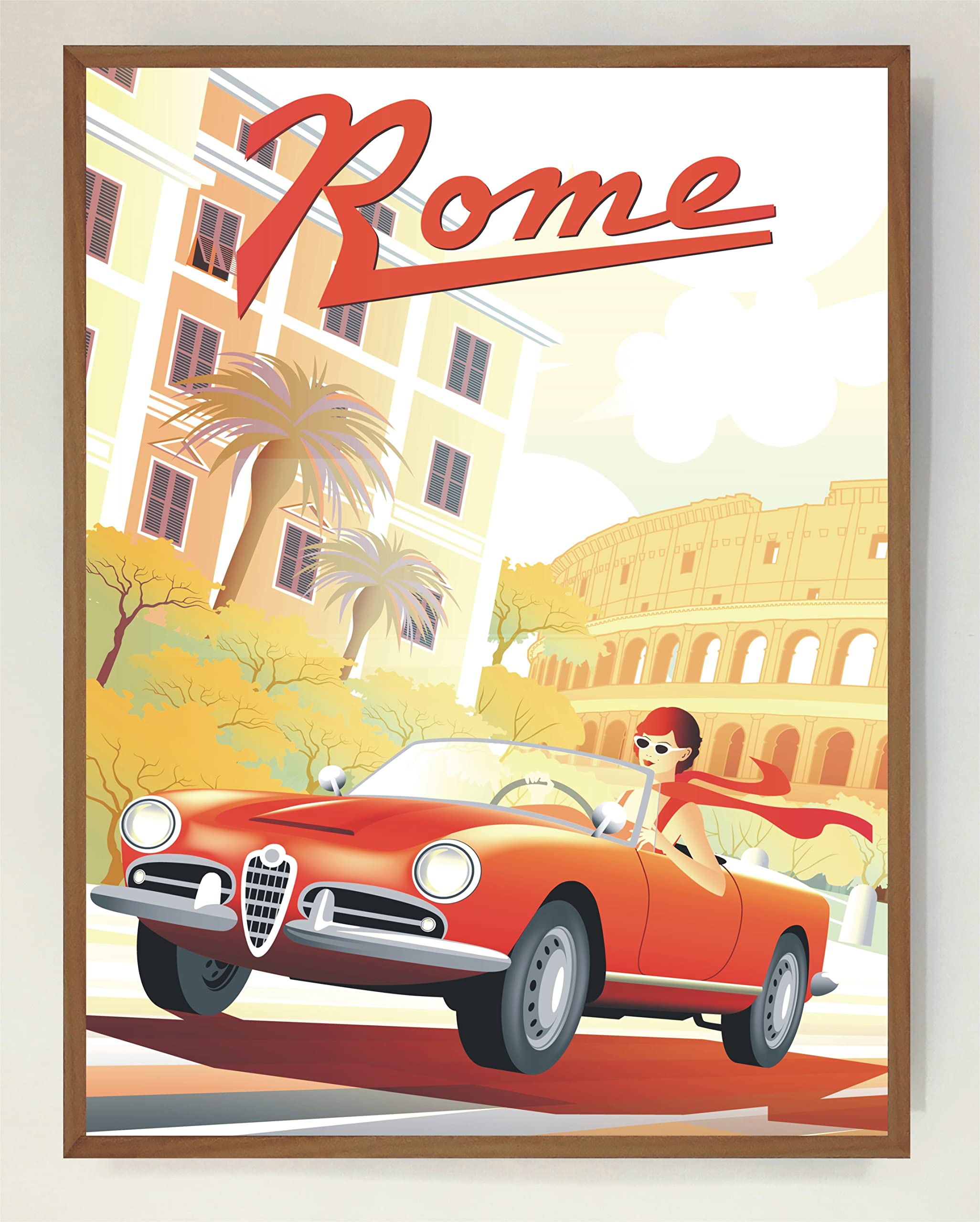 Poster Vintage Retroilluminato Rome: Serie Viaggiatore