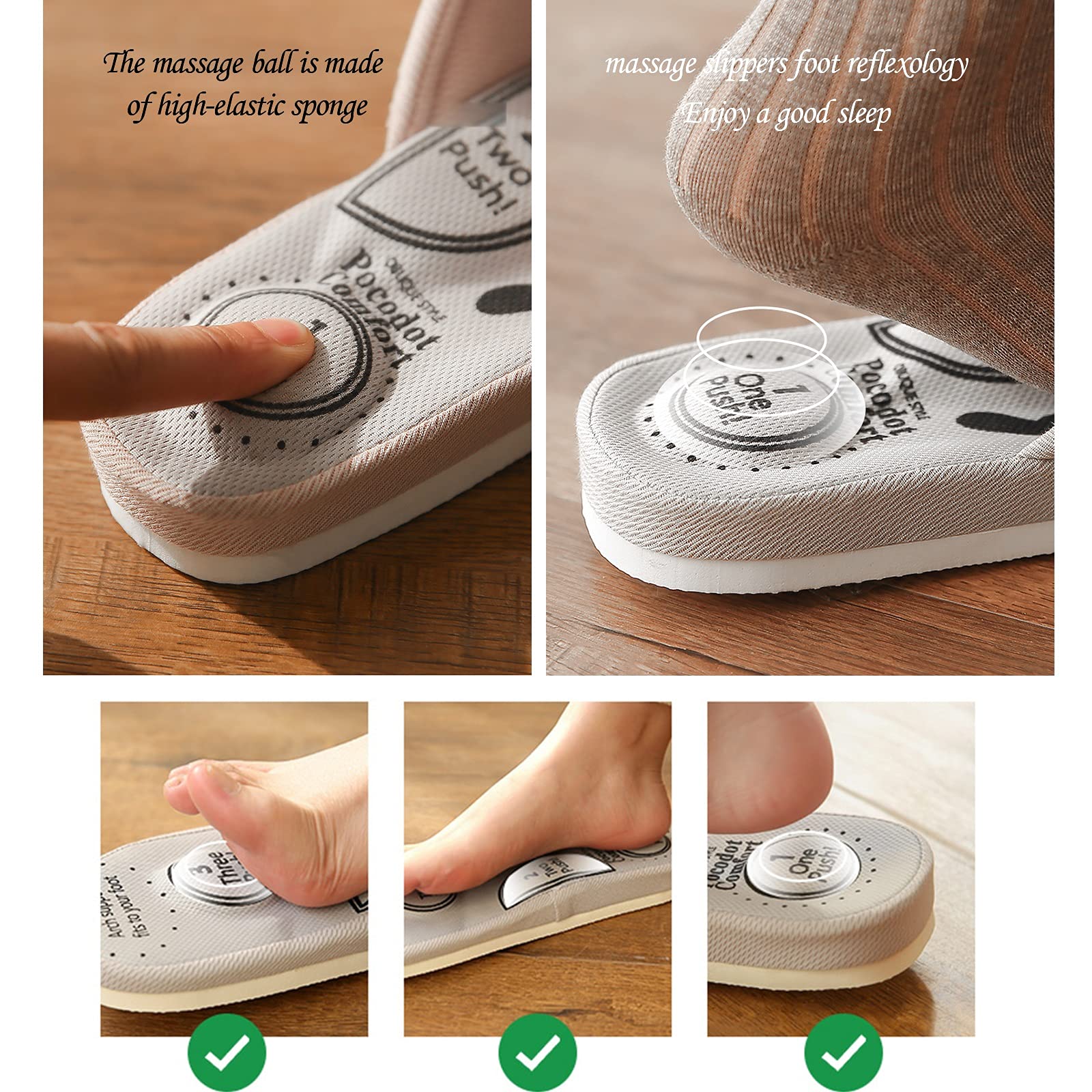 Weiche Massagepantoffeln für Damen, Reflexzonenmassage und Akupressur-Massagegerät, Sandale, offene Zehe, für Herren und Damen, weiche Unterseite