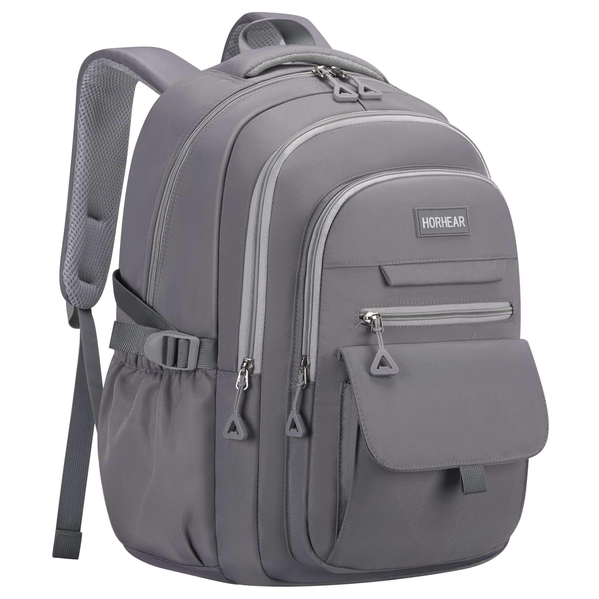 HORHEAR School backpack for Girls, Aesthetic Backpack for Women Cute Bookbag Preppy College (Grey)