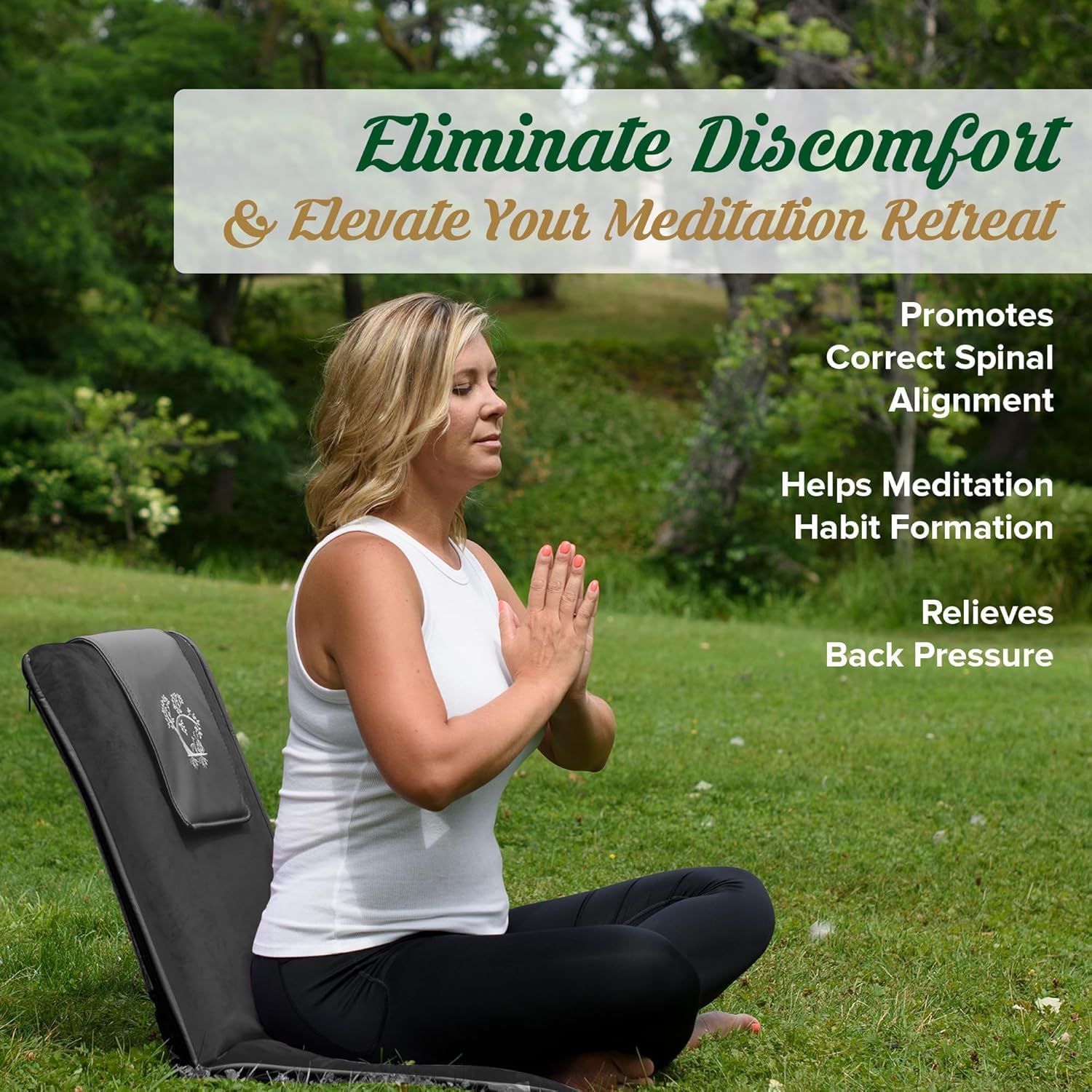 Japanese Meditation Floor Chair with Back Support for Adults - Premium Meditation Chair with Adjustable & Foldable Back for Seating, Yoga & Gaming — Folding Backjack Chairs with Backrest for Adults image 3