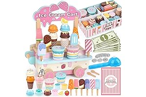 Dreamon Scoop and Top Wooden Ice Cream Set - Unleash Imaginative Play for Kids!