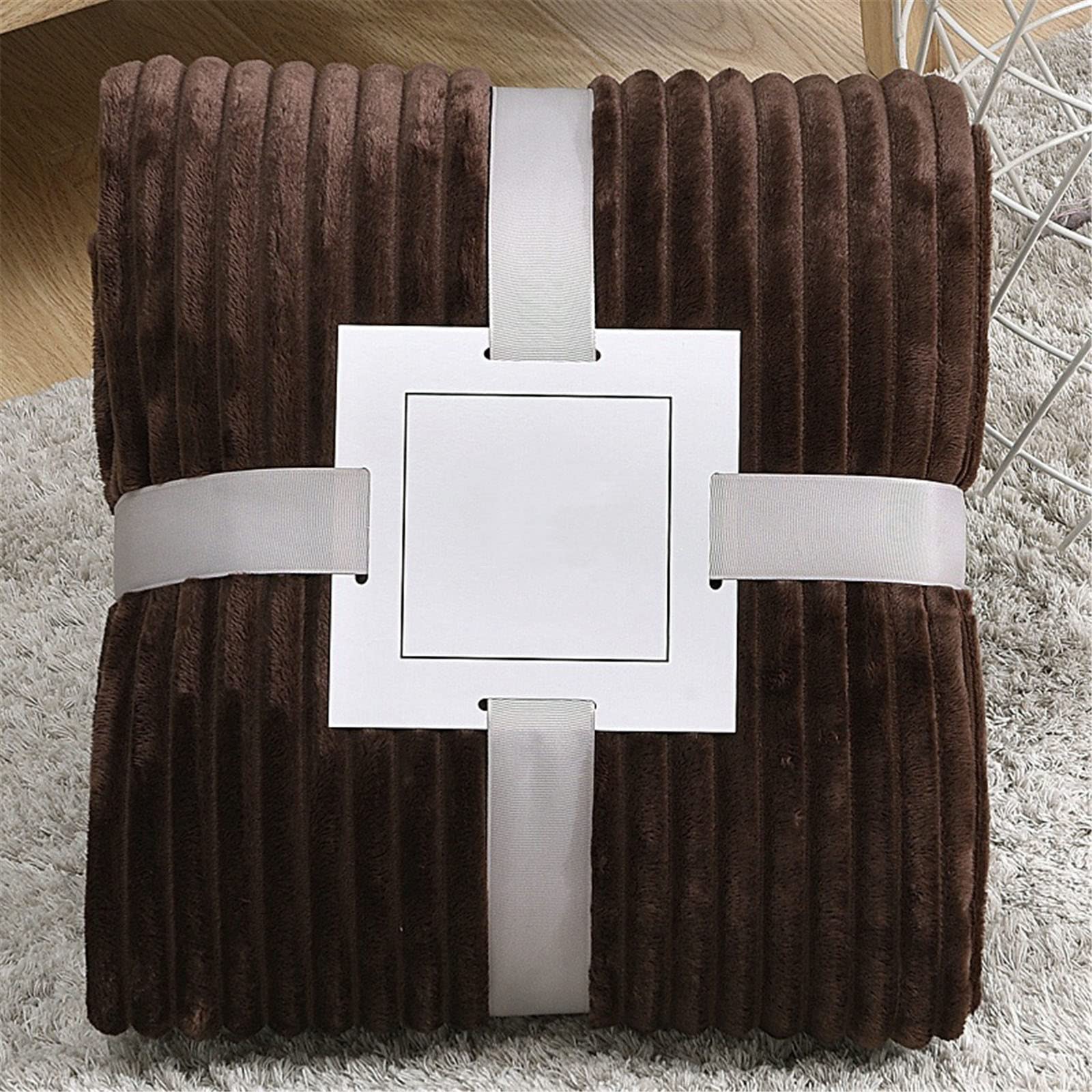 Chickwin Solid Color Flannel Blanket Throw Large for Sofa Warm Cozy Fluffy Blanket Soft Fleece Blankets Microfiber Lightweight Throw Blanket for Bed Couch Chairs (100x150cm,Brown)