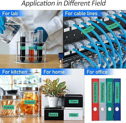 Miniatura 7 de GREENCYCLE Compatible con Brother TZe-741 TZ741 AZE Cinta de etiquetas laminadas de 0.709in 0.7 pulgadas 34 pulgadas negro sobre verde para