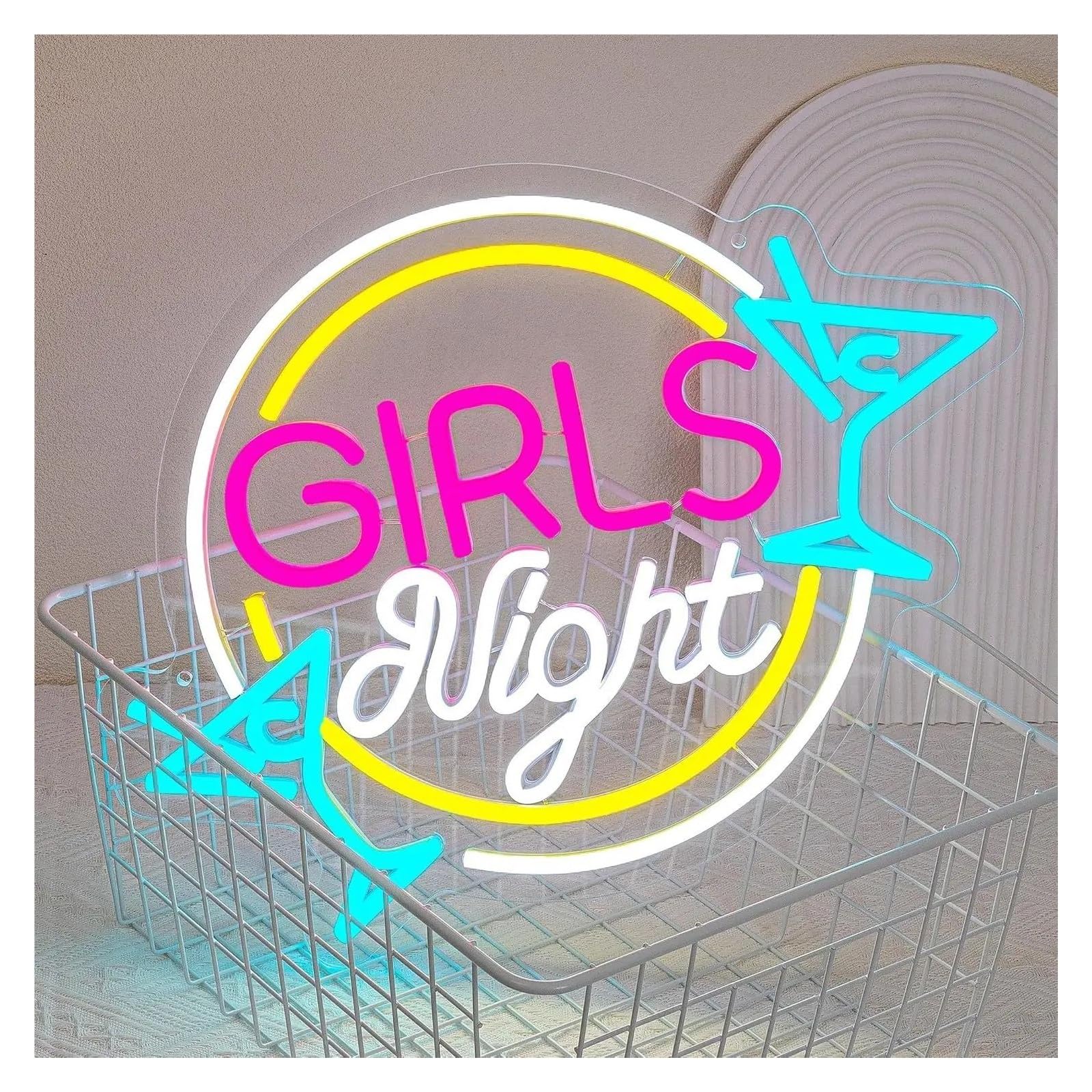 Luz de Diseño de Digital Letrero De Neón De Noche Para Niñas, Luz Para Dormitorio De Niñas, Decoración De Pared Alimentada Por USB Para Bar, Sala De Belleza, Fiesta En Club, 27,5x35cm