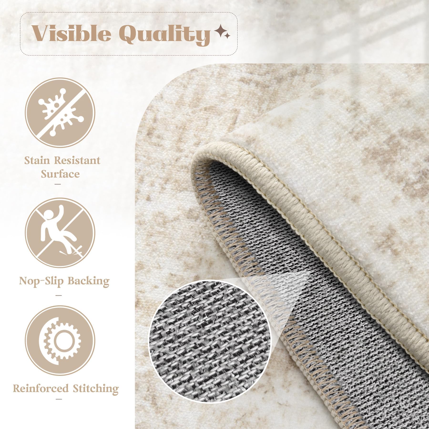 Best Rug for Bedroom 2026: 5 Picks That Actually Fit 2 VECARF Area Rug 8x10 Washable Rug, Vintage Boho Medallion Rugs Non-Slip Soft Low — product photo