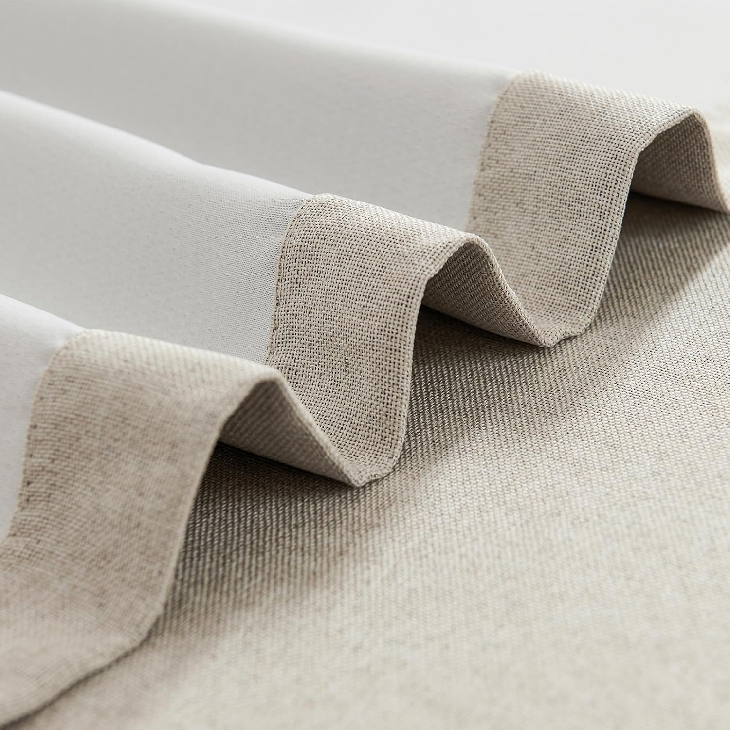 jinchan Greyish Beige Curtain 90 Inch Length Blackout Curtain for Living Room 1 Panel Linen Textured Drape Grommet Top Window Treatment 38 Inches Wide by 90 Inches Long