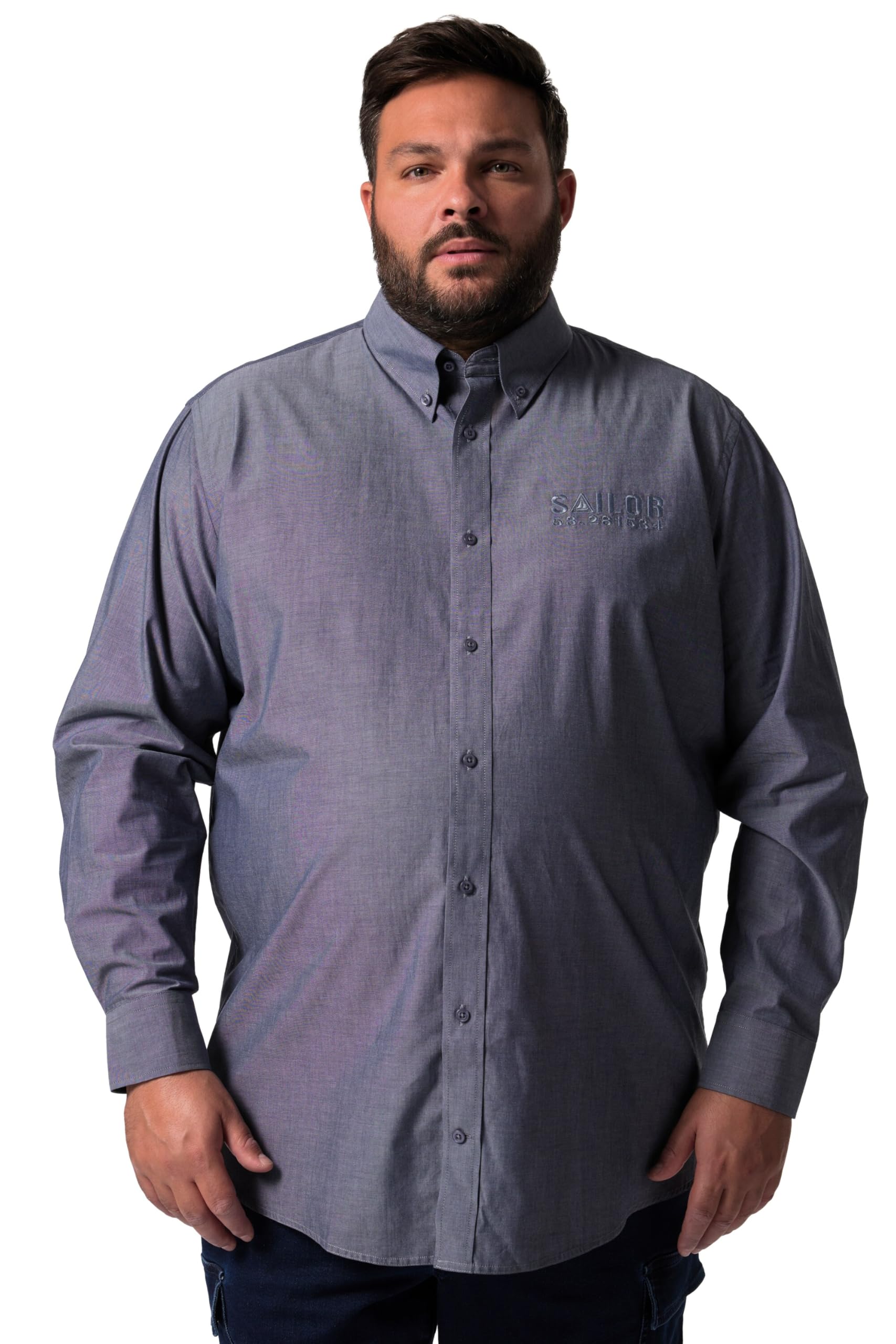 Men Plus Herren große Größen Übergrößen Menswear L-8XL Hemd, Langarm, Buttondown-Kragen, Comfort Fit 834442