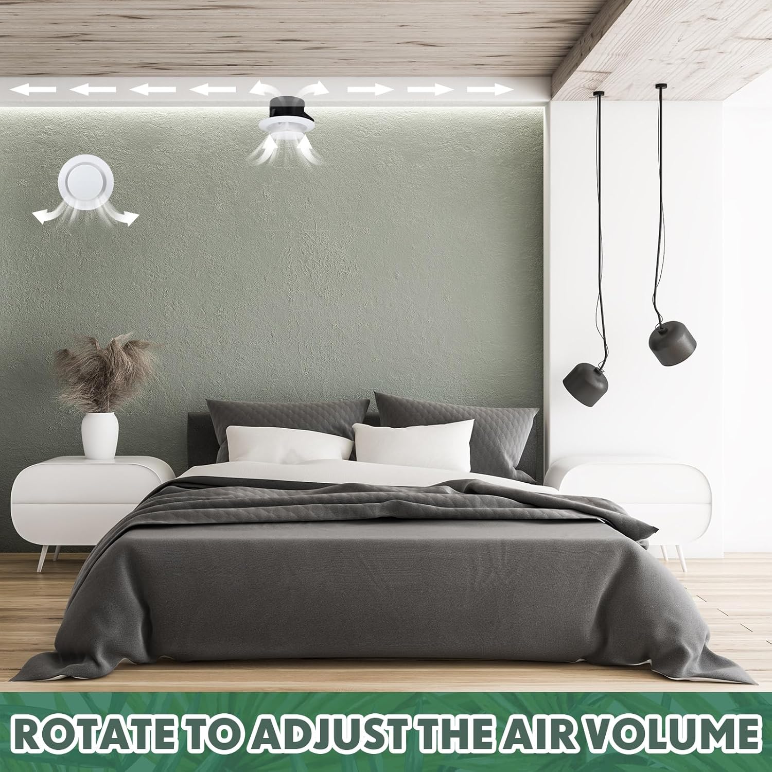 Baquler 12 Pcs 4 Inch Round Air Vent Cover, Adjustable Ceiling Diffuser Vent Bulk, ABS HVAC Cover for Ceiling & Wall, Soffit for Bathroom Kitchen Attic, Easy Install, White