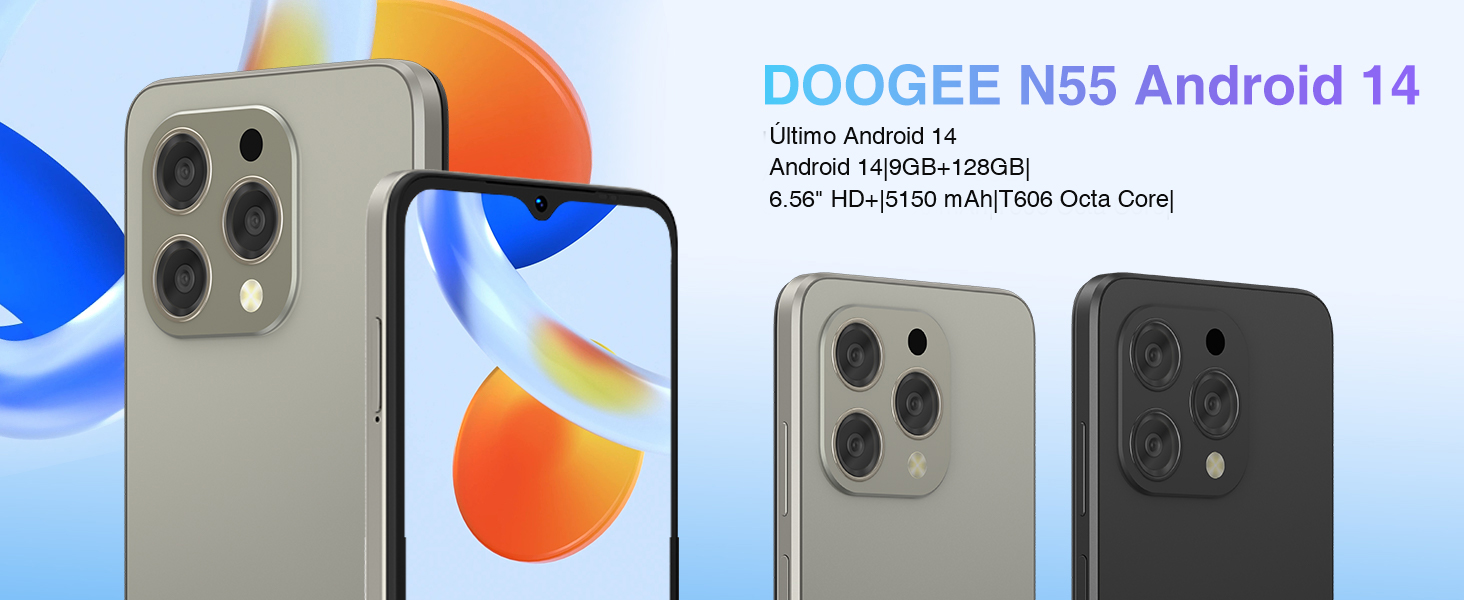 DOOGEE N55 Teléfono Móvil Libre Android 14, Smartphone con 9GB +