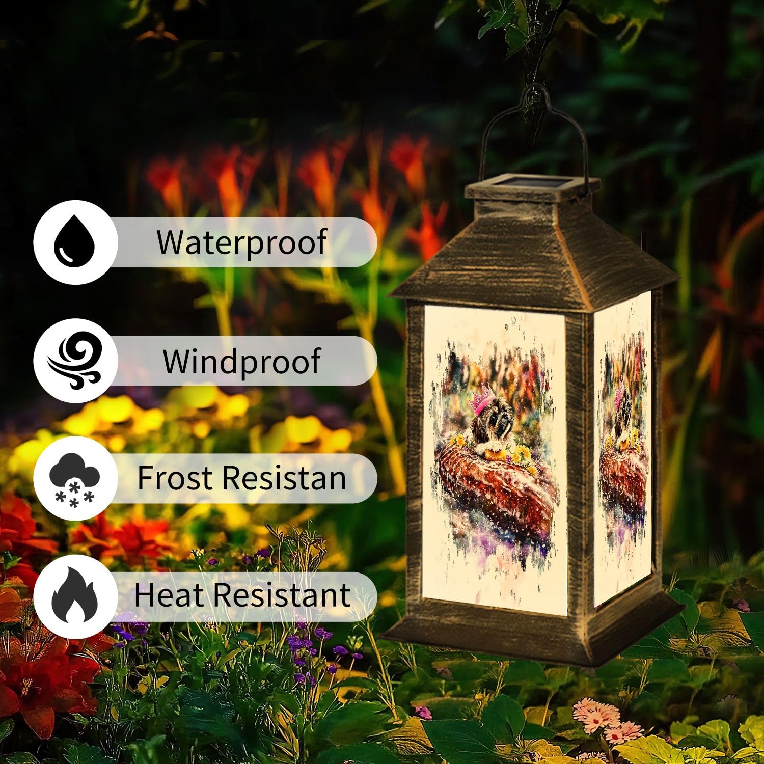 Amazon.com: Solar Lantern Shih Tzu Donut Decor Art Outdoor