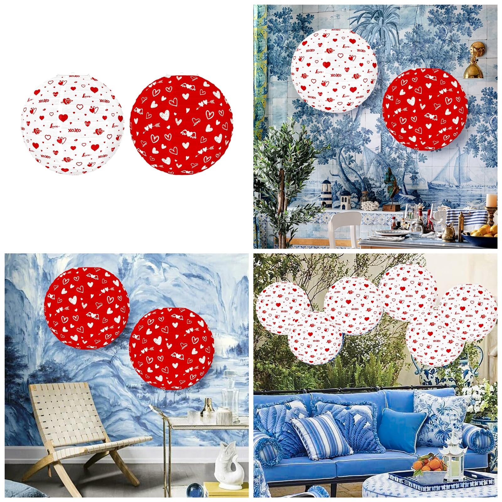 WEISUYUUS Valentines Day Paper Heart Light Hanging Paper Light for Valentines Day Party Decorations Indoor Outdoors Use