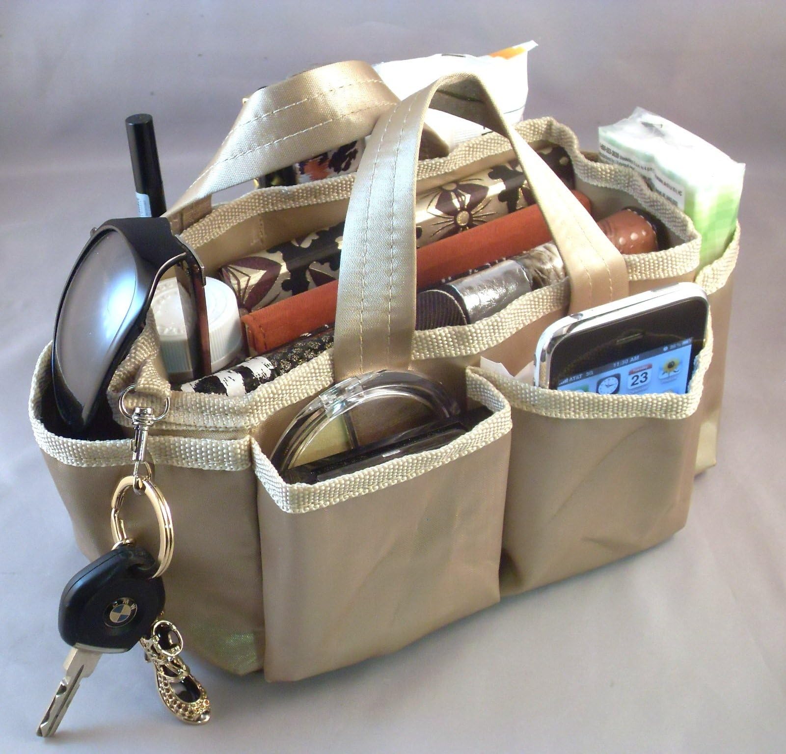 Lot of 3! Lexie Gold Handbag Bag Purse Tote Travel Cosmetic Make-Up Organizer Insert Product Dimensions: 9"L x 4"H x 4"W