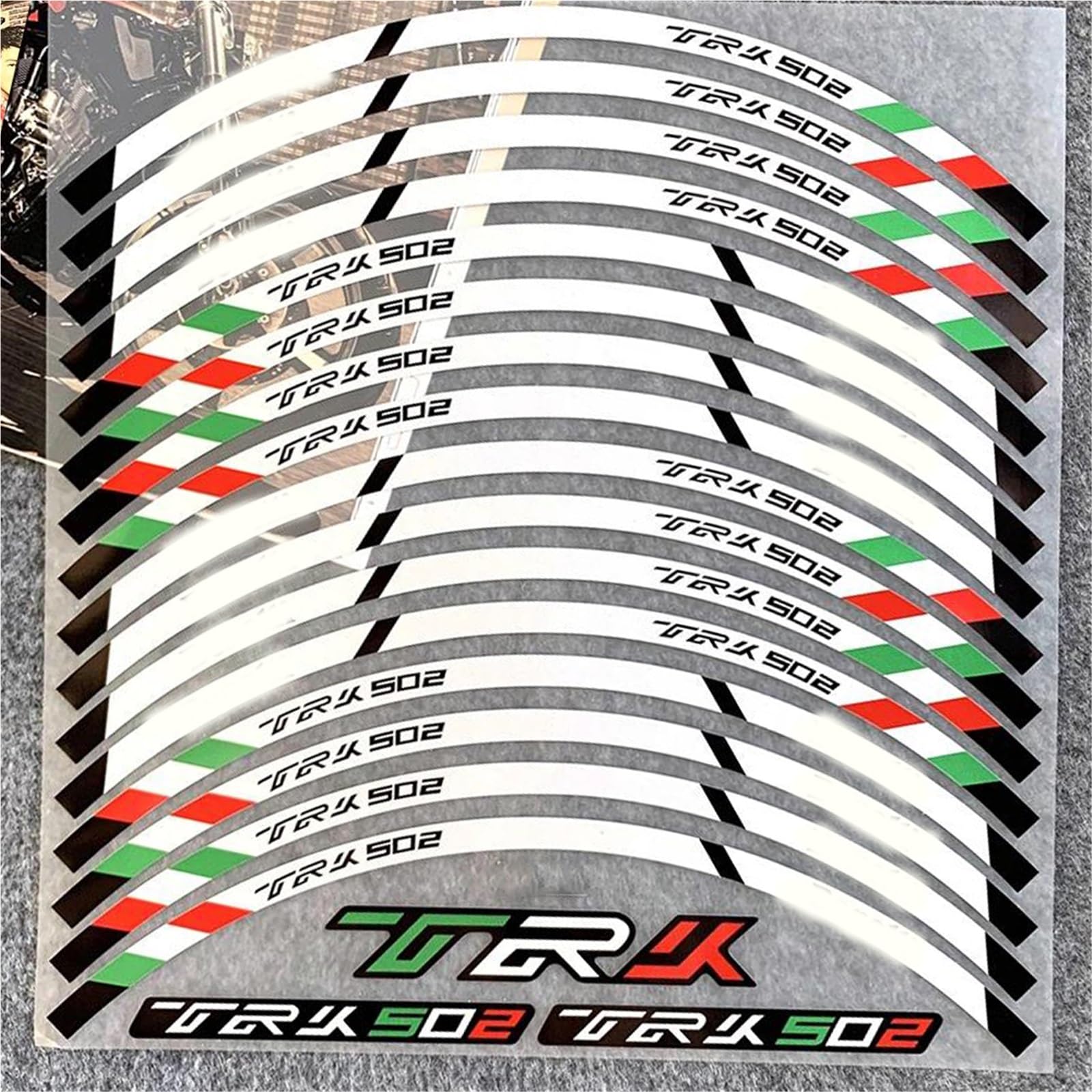 Decorative Stickers for Benelli TRK 502 17'' 17inch Motorcycle Racing Rim Strips Stickers Motorbike Wheel Hub Reflective Decal Accessorie(White)