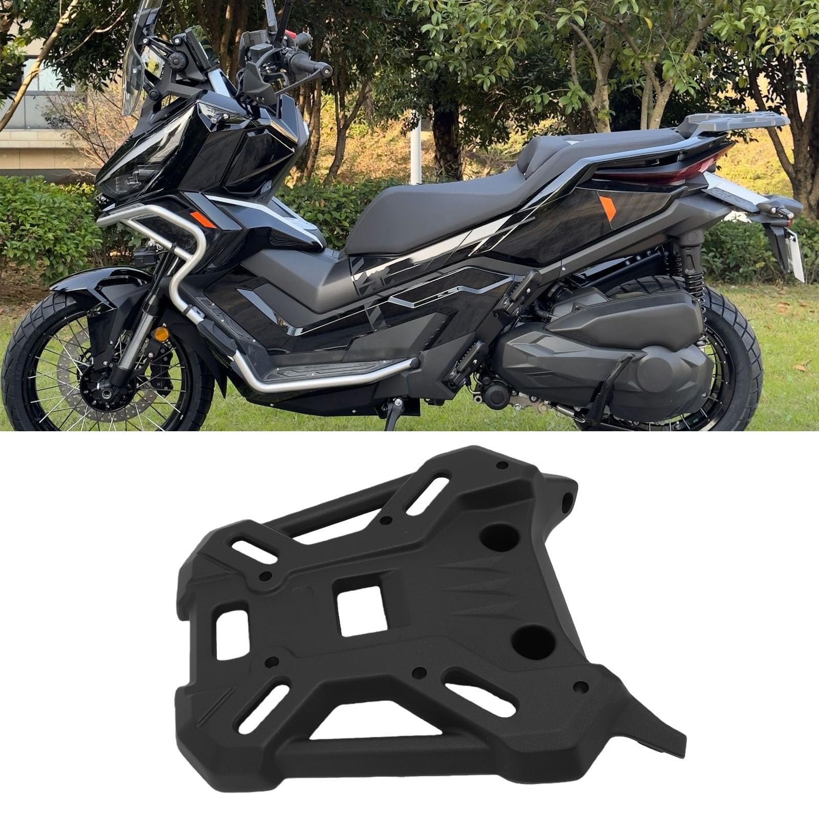 banapoy Bagażnik Tylny Motocykla, Czarna Powłoka ze Stopu Aluminium, Zdejmowana Konstrukcja, Rozszerzony Uchwyt do Przechowywania w Górnej Części, Tylny Bagażnik z 4 śrubami i 2 Podkładkami do