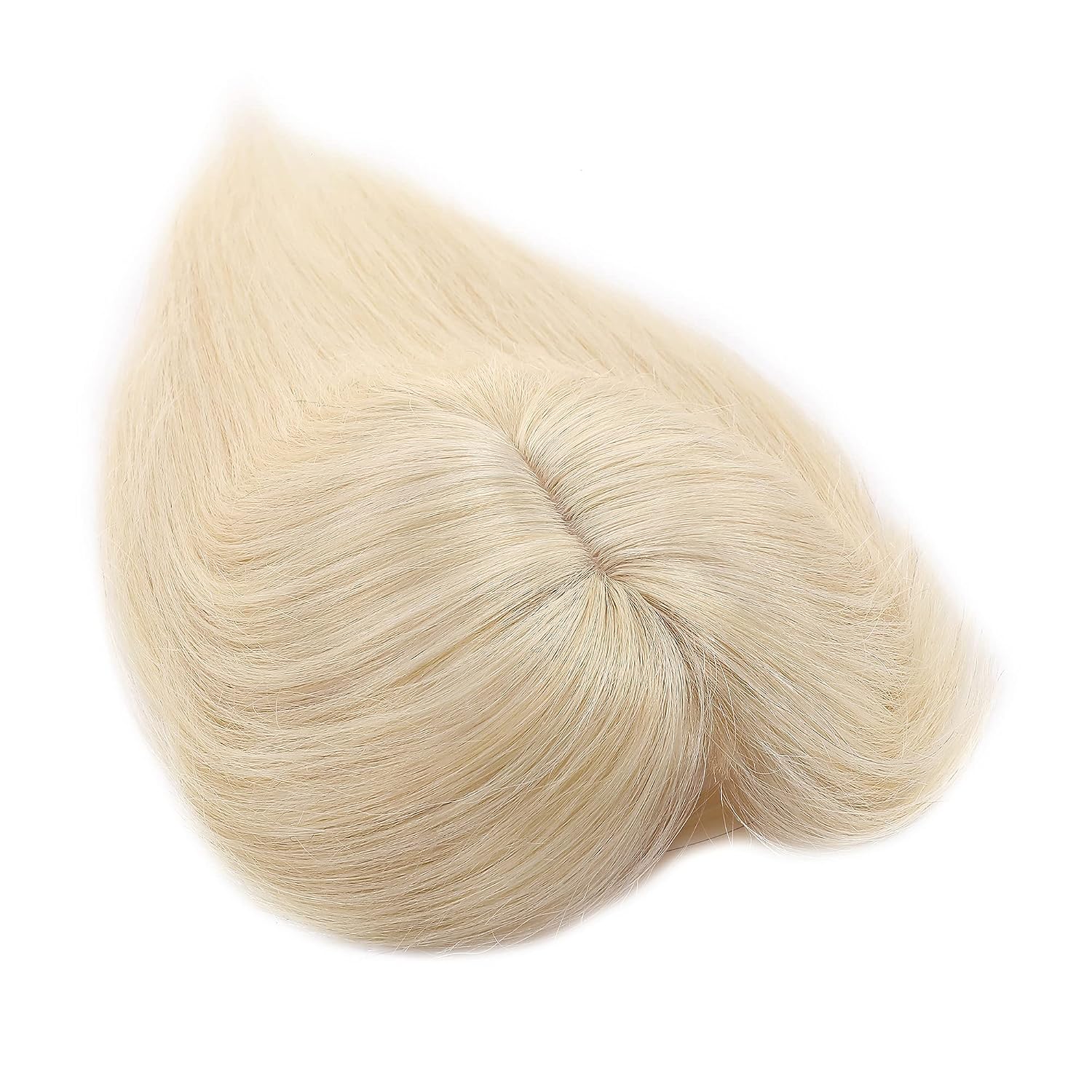 S-noilite 150% Density Human Hair Toppers with Bangs Silk Base Clip in Topper For Women with Thinning Hair Cover Gray Hair Clip on Top Hairpieces For Short Hair 10 Inch 33g #60 Platinum Blonde