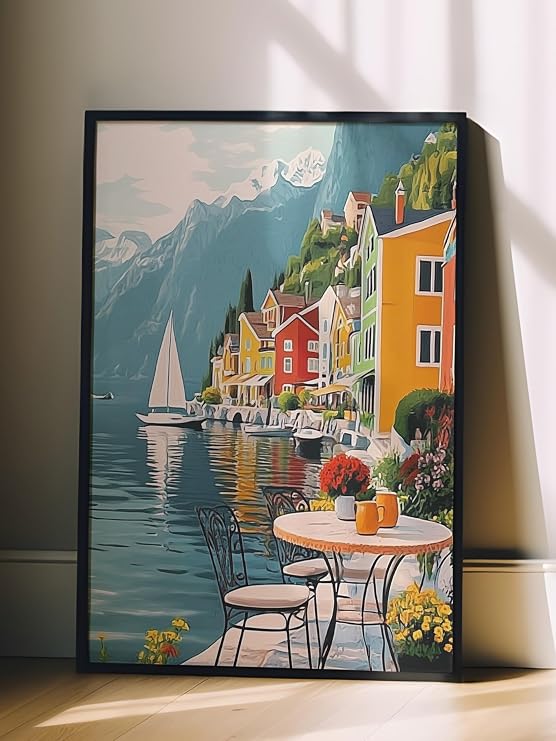 Zestia Siyah Çerçeveli Tablo, Kıyı Kafesi - Sahil Manzarası, Salon Dekoru Poster No: 105968 15 x 21