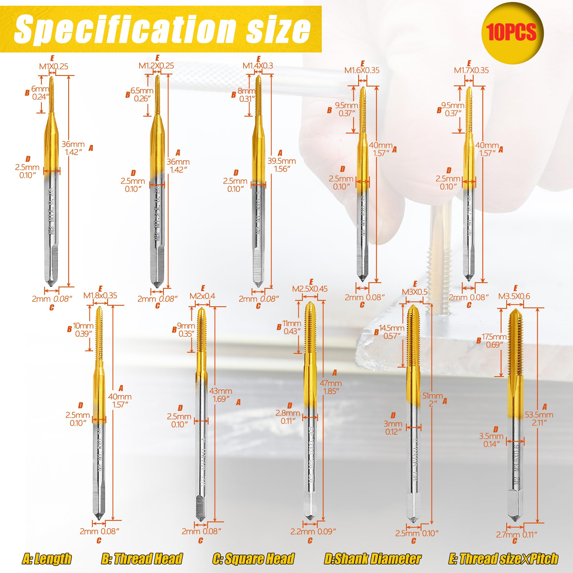 Micro Metric Taps Set - M1-M3.5 Threading Tools -2 Micro Metric Taps Set - M1-M3.5 Threading Tools -2