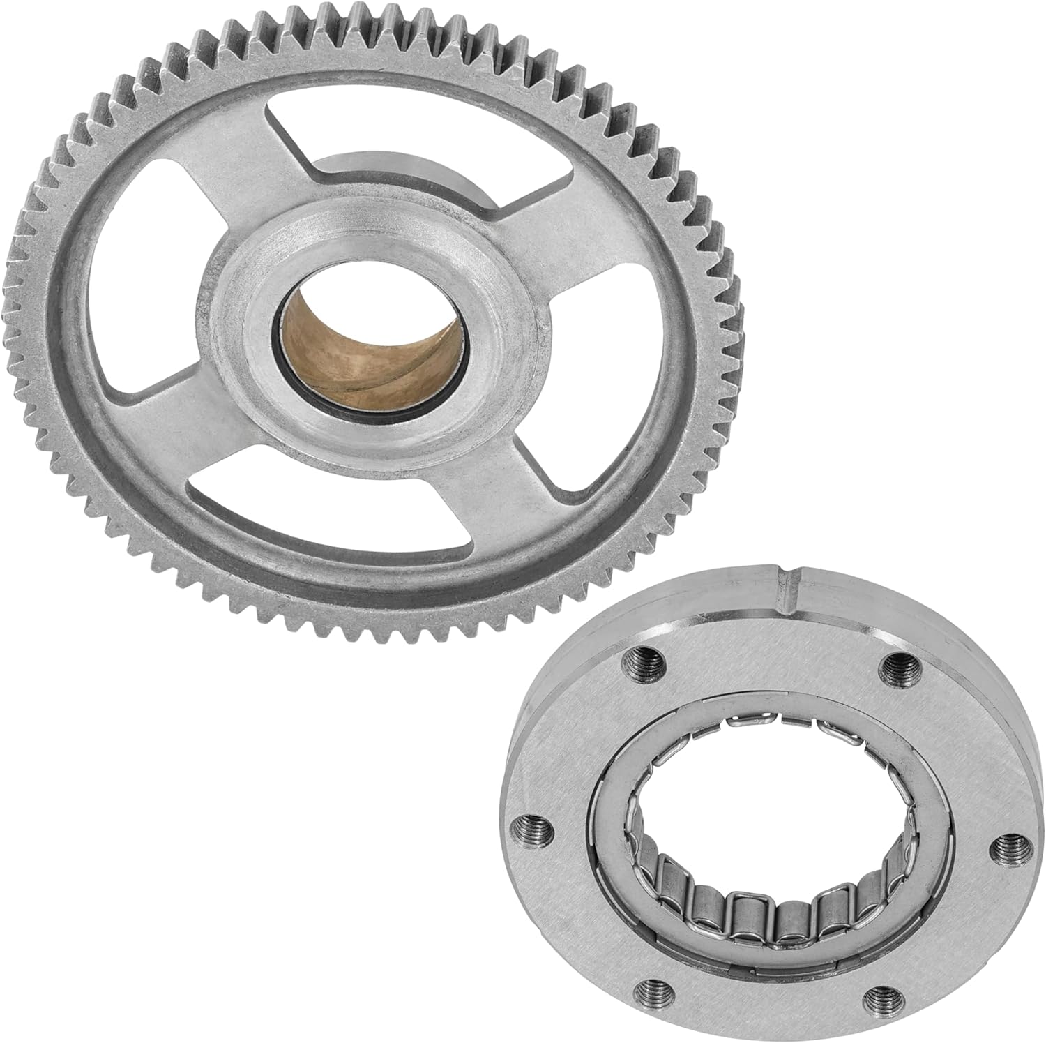 Caltric Starter Clutch And Driven Gear Compatible with Honda Trx420Te Trx420 Te Rancher 420 2007-2016