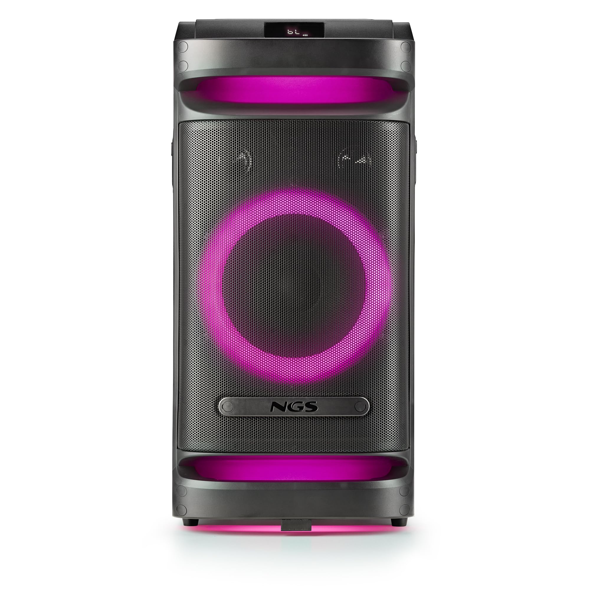 NGS Wild Space 1 przenośny głośnik kompatybilny z technologią Bluetooth i prawdziwym bezprzewodowym stereo, subwooferem + podwójny głośnik wysokotonowy (Micro SD/USB/AUX IN/), kółka, czarny