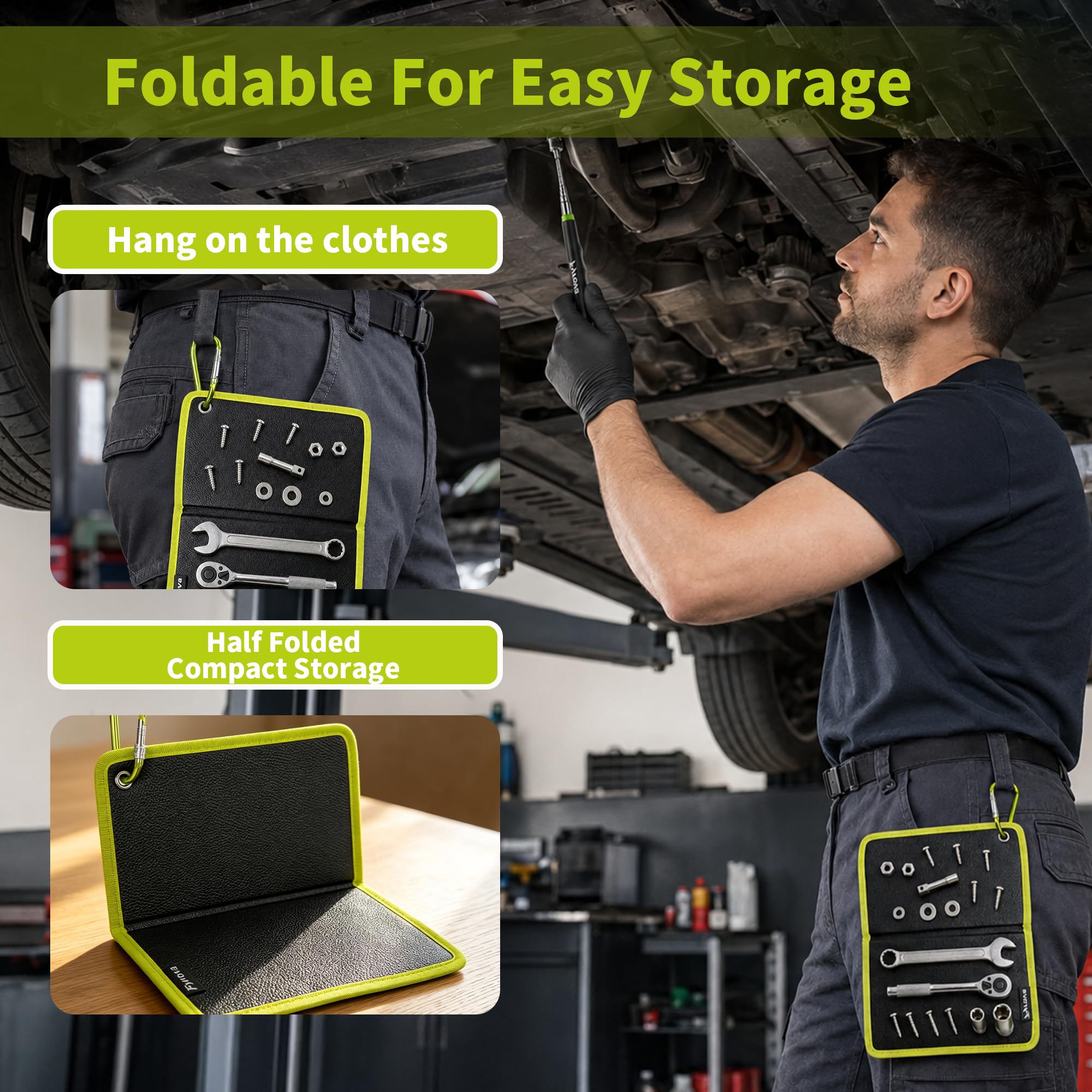 Magnetic Tool Mat Set, 3-Pack 40LB Mats & Telescoping Pickup Auto Repair — Amazon image 4