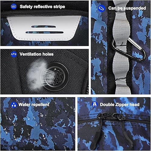 Miniatura 3 de Goloni Bolsa de fútbol juvenil, bolsa de baloncesto con compartimento para pelotas y compartimento para zapatos, mochila para fútbol, voleibol,