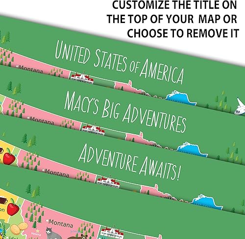 Miniatura 3 de Personalized Colorful Kids Push Pin USA Map on Canvas Add Names 4 Sizes Includes Push Pins to Mark Travels Push Pin Map United States Map for Kids