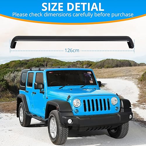 Miniatura 3 de Barra transversal de techo para Jeep Wrangler JK JL Unlimited 2 y 4 puertas, acero resistente para el cuerpo principal Wrangler 2007-2023, barras