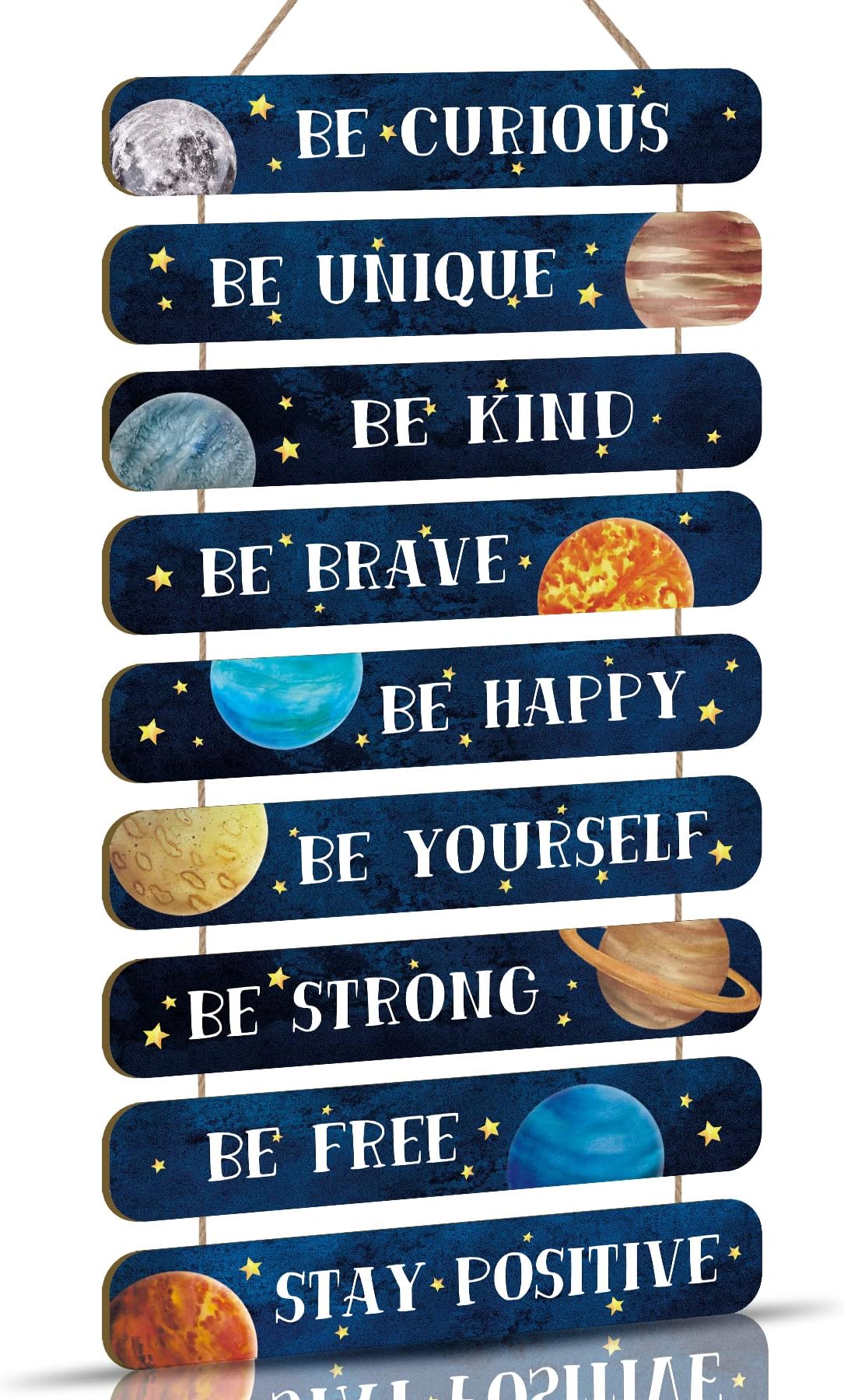 HPNIUB Space Bedroom Accessories,Outer Space Room Wood Sign,Space Themed Bedroom (2"x12"),Space Inspirational Wall Art for Boys Kids Girls Playroom,Nursery,Classroom,School Decoration